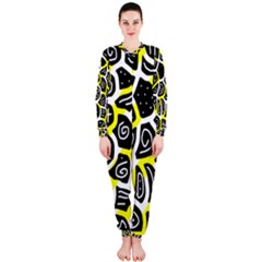 Yellow Playful Design Onepiece Jumpsuit (ladies)  by Valentinaart