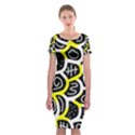 Yellow playful design Classic Short Sleeve Midi Dress View1