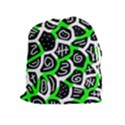 Green playful design Drawstring Pouches (Extra Large) View1
