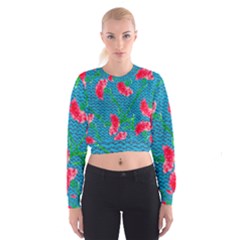 Carnations Women s Cropped Sweatshirt by DanaeStudio