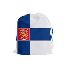 State Flag Of Finland  Drawstring Pouches (large) 