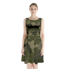 Huntress Camouflage Sleeveless Waist Tie Dress by TRENDYcouture