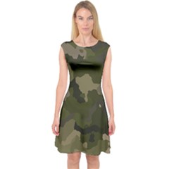 Huntress Camouflage Capsleeve Midi Dress by TRENDYcouture