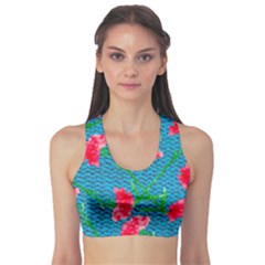 Carnations Sports Bra