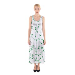 Nature Pattern Sleeveless Maxi Dress