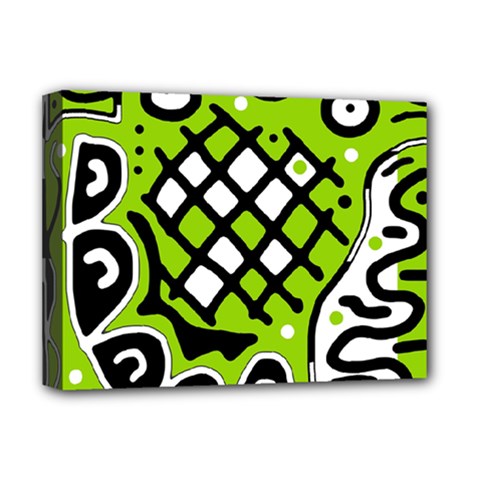 Green high art abstraction Deluxe Canvas 16  x 12  