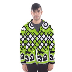 Green high art abstraction Hooded Wind Breaker (Men)