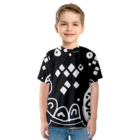 Black And White High Art Abstraction Kid s Sport Mesh Tee by Valentinaart