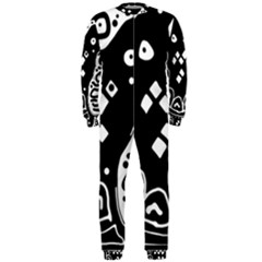 Black And White High Art Abstraction Onepiece Jumpsuit (men)  by Valentinaart