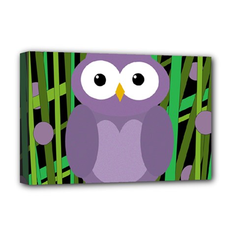 Purple owl Deluxe Canvas 18  x 12  