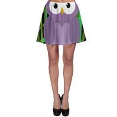 Purple Owl Skater Skirt by Valentinaart