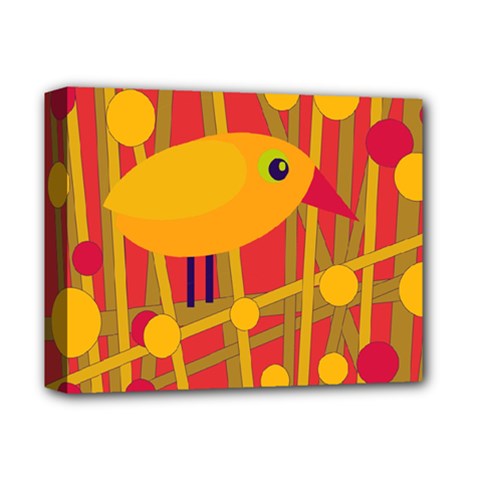 Yellow Bird Deluxe Canvas 14  X 11  by Valentinaart