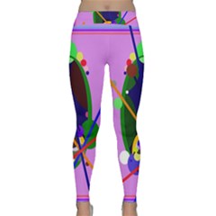 Pink Artistic Abstraction Yoga Leggings  by Valentinaart