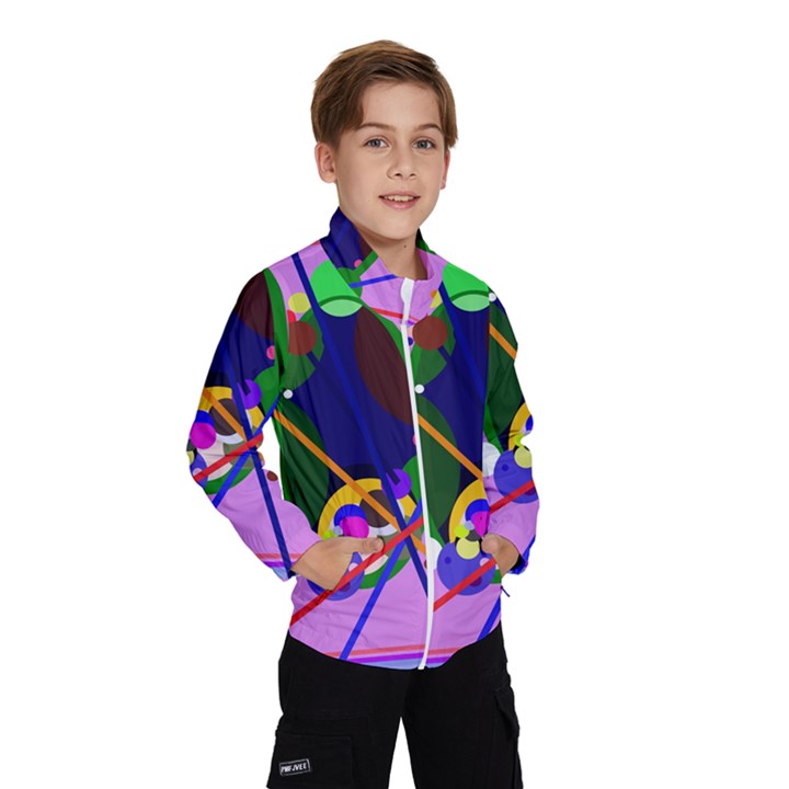 Pink artistic abstraction Wind Breaker (Kids)