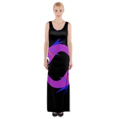 Purple Fishes Maxi Thigh Split Dress by Valentinaart