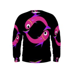 Magenta Fishes Kids  Sweatshirt by Valentinaart