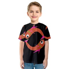 Orange Fishes Kid s Sport Mesh Tee