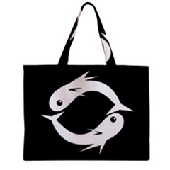 White Fishes Zipper Mini Tote Bag by Valentinaart