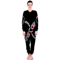 Abstract Fishes Onepiece Jumpsuit (ladies)  by Valentinaart