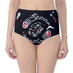 Abstract Fishes High-waist Bikini Bottoms by Valentinaart