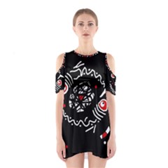 Abstract Fishes Cutout Shoulder Dress by Valentinaart