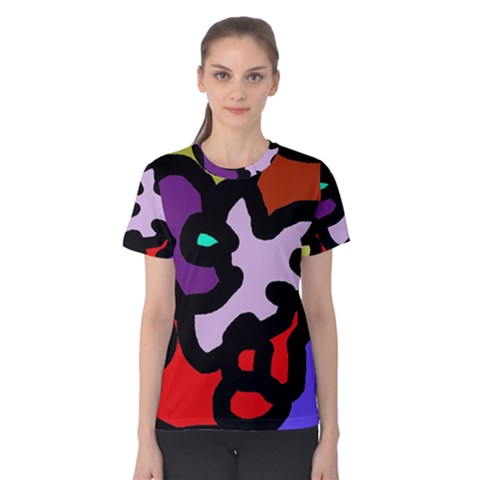 Colorful Abstraction By Moma Women s Cotton Tee by Valentinaart