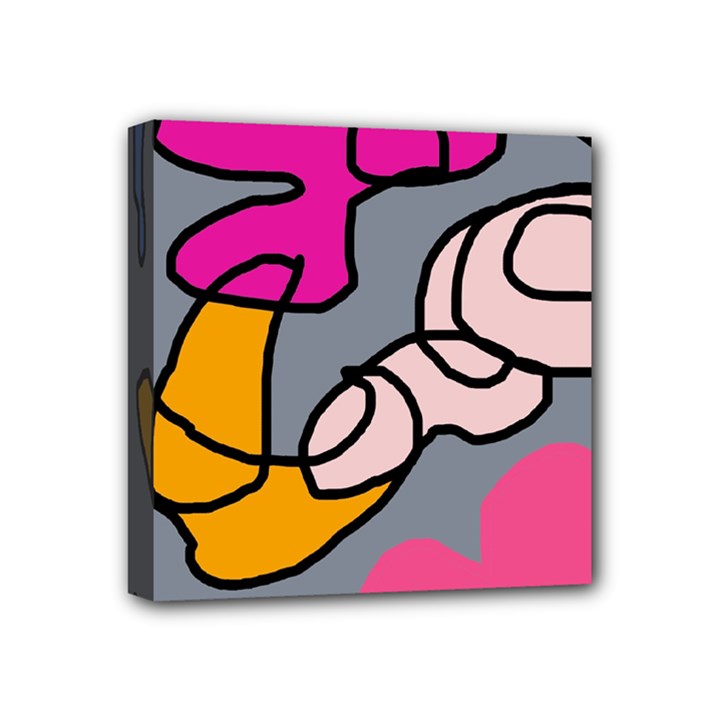 Colorful abstract design by Moma Mini Canvas 4  x 4 