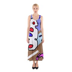 Abstract Comic Sleeveless Maxi Dress by Valentinaart