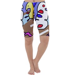 Abstract Comic Cropped Leggings  by Valentinaart