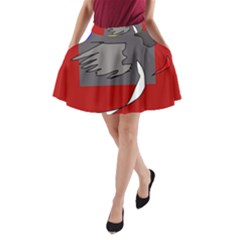 Red Abstraction By Moma A-line Pocket Skirt by Valentinaart
