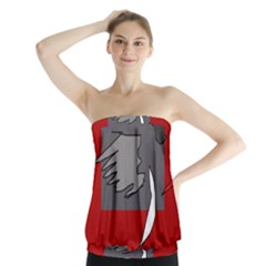 Red Abstraction By Moma Strapless Top by Valentinaart