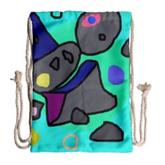 Blue Comic Abstract Drawstring Bag (large) by Valentinaart