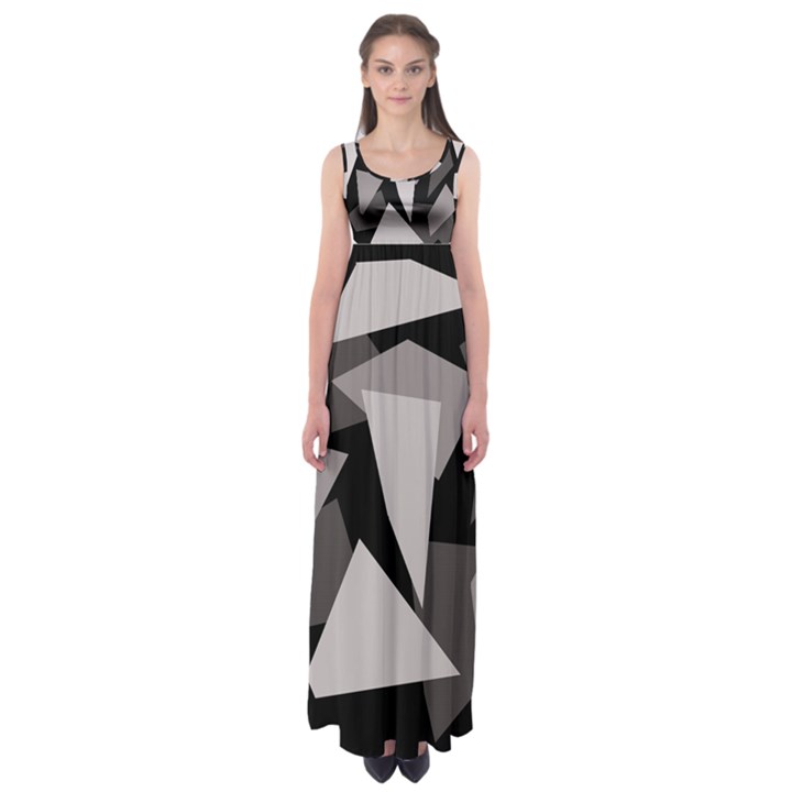 Simple gray abstraction Empire Waist Maxi Dress