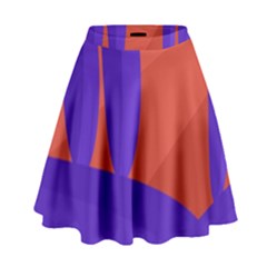 Purple And Orange Landscape High Waist Skirt by Valentinaart