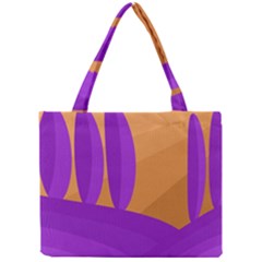 Orange And Purple Landscape Mini Tote Bag by Valentinaart