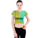 Green and yellow landscape Crew Neck Crop Top View1