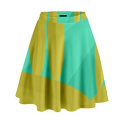 Green And Yellow Landscape High Waist Skirt by Valentinaart