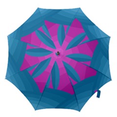 Pink And Blue Landscape Hook Handle Umbrellas (small) by Valentinaart