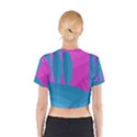 Pink and blue landscape Cotton Crop Top View2