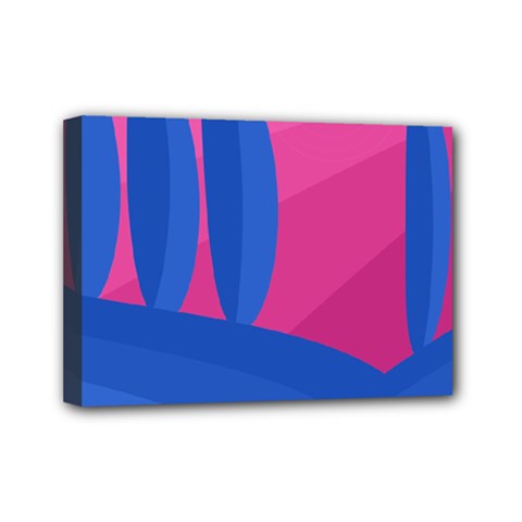 Magenta And Blue Landscape Mini Canvas 7  X 5  by Valentinaart