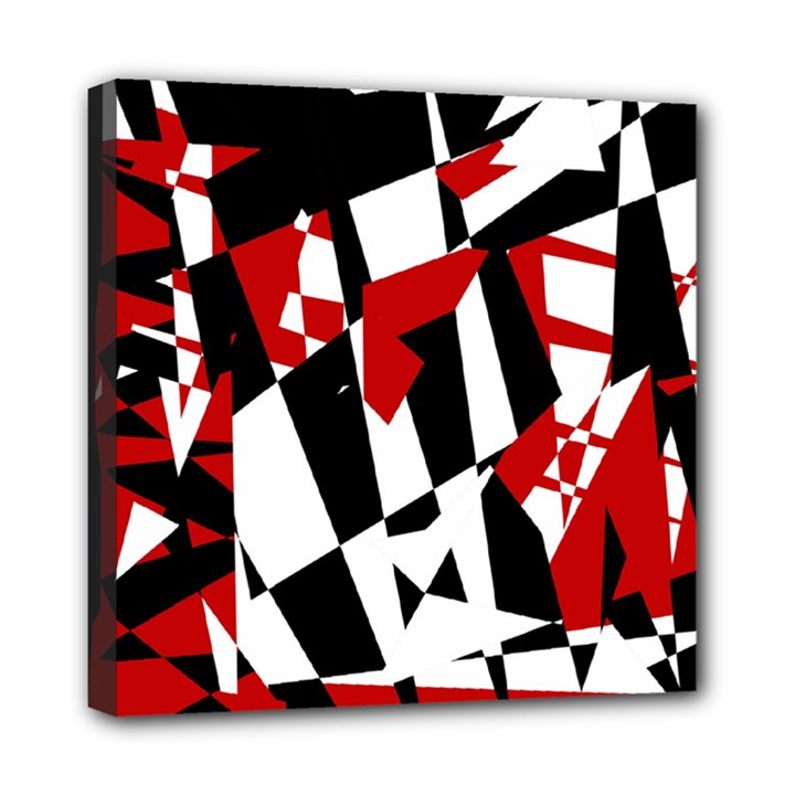 Red, black and white chaos Mini Canvas 8  x 8 