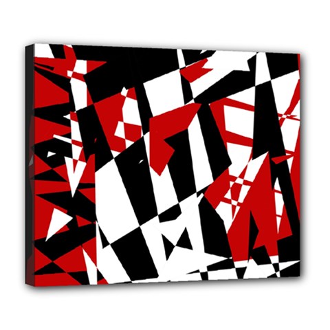 Red, Black And White Chaos Deluxe Canvas 24  X 20   by Valentinaart