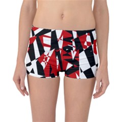 Red, Black And White Chaos Reversible Boyleg Bikini Bottoms by Valentinaart