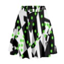 Black, white and green chaos High Waist Skirt View1