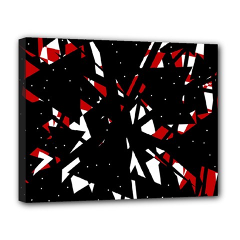 Black, Red And White Chaos Canvas 14  X 11  by Valentinaart