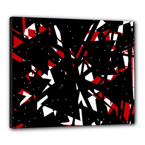 Black, Red And White Chaos Canvas 24  X 20  by Valentinaart