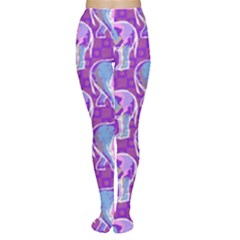 Cute Violet Elephants Pattern Tights by DanaeStudio