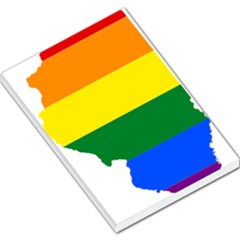 Lgbt Flag Map Of Illinois Large Memo Pads by abbeyz71