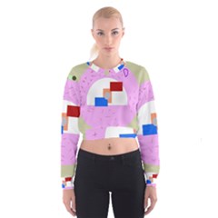 Decorative Abstract Circle Women s Cropped Sweatshirt by Valentinaart
