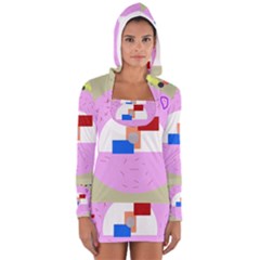 Decorative Abstract Circle Women s Long Sleeve Hooded T-shirt by Valentinaart